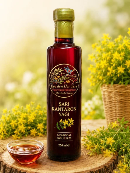 Egeden Her Yere Sarı Kantaron Yağı 250 Ml Cam Şişe 1 Yıl Bekletilmiş ürün görseli 1