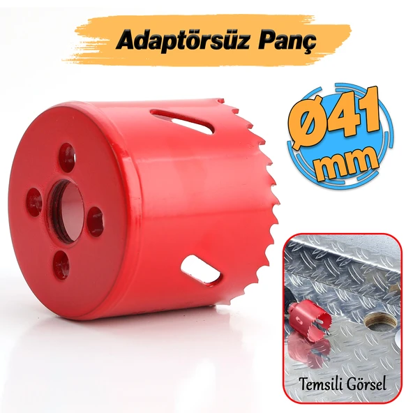 Gfb Bi Metal Panç Ø 41 mm Delik Açma Alçıpan Ahşap Pvc Delme Testeresi Adaptörsüz 1 Adet ürün görseli 1