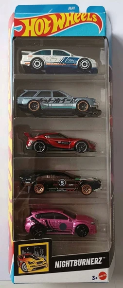 Hot Wheels 5'li Araba Seti Nıghtburnerz Ford, Nissan, Toyota Supra, Dimachinni, Subaru JBJ87 ürün görseli 1