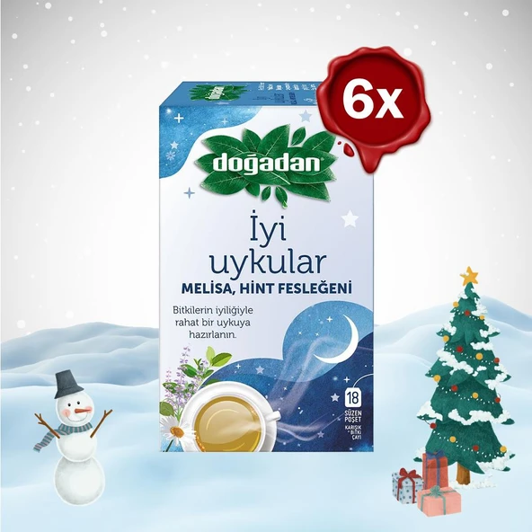 Doğadan Yılbaşı Paketi İyi Uykular Çayı Melisa ve Hint Fesleğeni x 6 ürün görseli 1