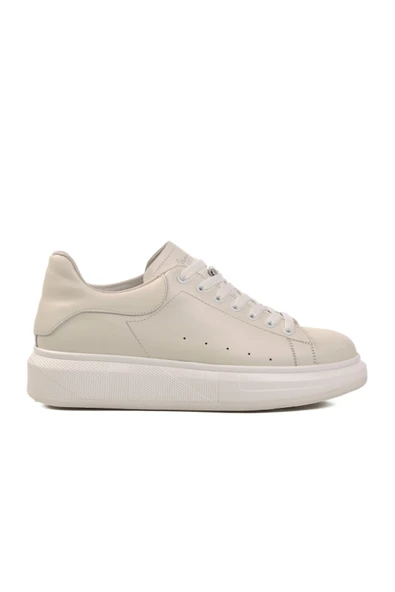 Beyaz Hakiki Deri Erkek Sneaker ürün görseli 1