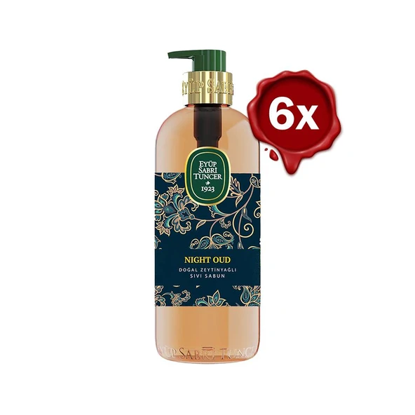 Eyüp Sabri Tuncer Night Oud Doğal Zeytinyağlı Sıvı Sabun 500 ml x 6 ürün görseli 1
