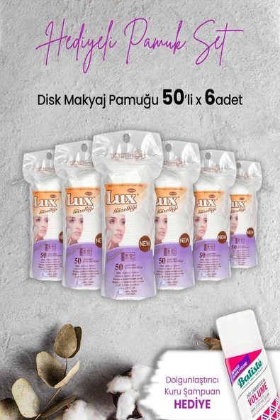 Lux Disk Makyaj Pamuğu 50'li x 6 Adet ve Hediyeli ürün görseli 1