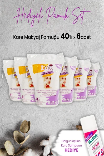 Lux Disk Kare Makyaj Pamuğu 40' lı x 6 Adet ve Hediyeli ürün görseli 1