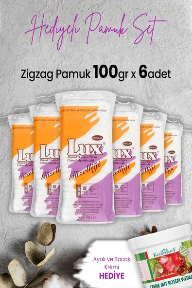 Lux Zigzag Pamuk 100 gr x 6 Adet ve Hediyeli ürün görseli 1