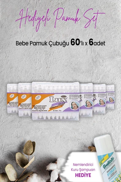 Lux Bebe Pamuk Çubuğu 60' lı x 6 Adet ve Hediyeli ürün görseli 1
