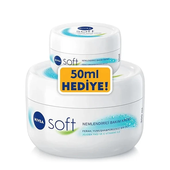Nivea Soft Nemlendirici Bakım Kremi 300 ml ve 50 ml ürün görseli 1