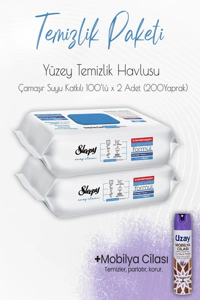 Düvenci Temizlik Paketi 5 (Çamaşır Suyu Temizlik Havlusu 200 yaprak ve Mobilya Cilası) ürün görseli 1