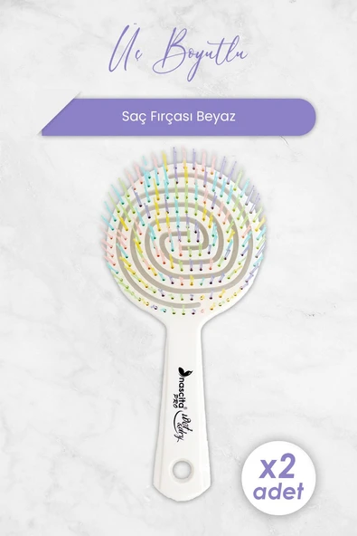 Nascita Üç Boyutlu Saç Fırçası Beyaz x 2 Adet ürün görseli 1