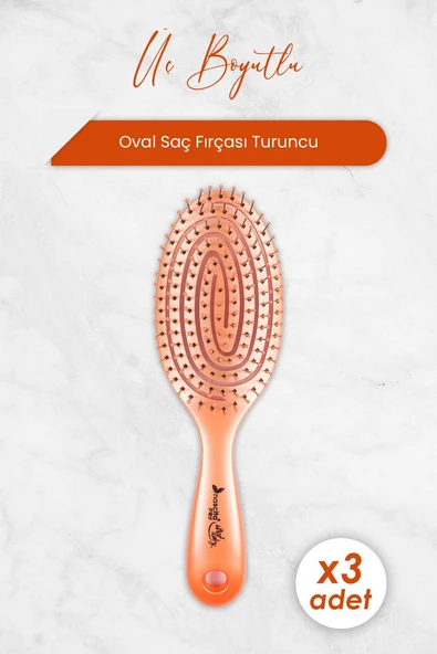 Nascita Üç Boyutlu Oval Saç Fırçası Turuncu x 3 Adet ürün görseli 1