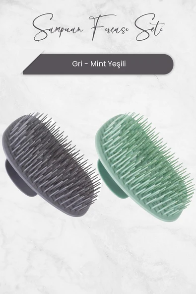 Nascita Şampuan Fırçası Mint Yeşili ve Gri 2 'li Set ürün görseli 1