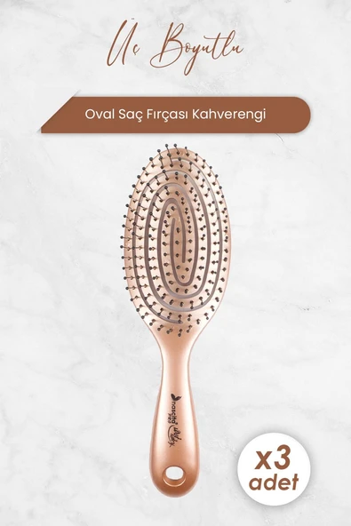 Nascita Üç Boyutlu Oval Saç Fırçası Kahverengi x 3 Adet ürün görseli 1