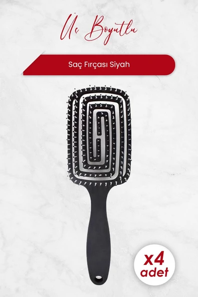 Nascita Üç Boyutlu Saç Fırçası Siyah x 4 Adet ürün görseli 1