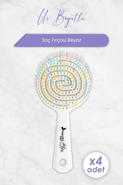 Nascita Üç Boyutlu Saç Fırçası Beyaz x 4 Adet ürün görseli 1