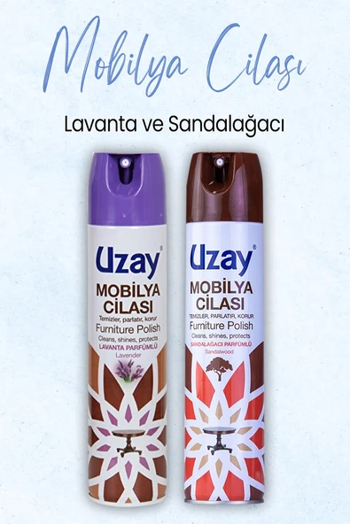 Uzay Mobilya Cilası Lavanta 300 ml ve Sandalağacı 300 ml ürün görseli 1