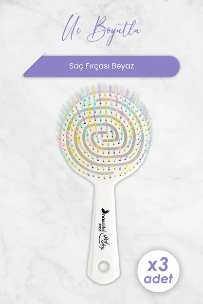 Nascita Üç Boyutlu Saç Fırçası Beyaz x 3 Adet ürün görseli 1