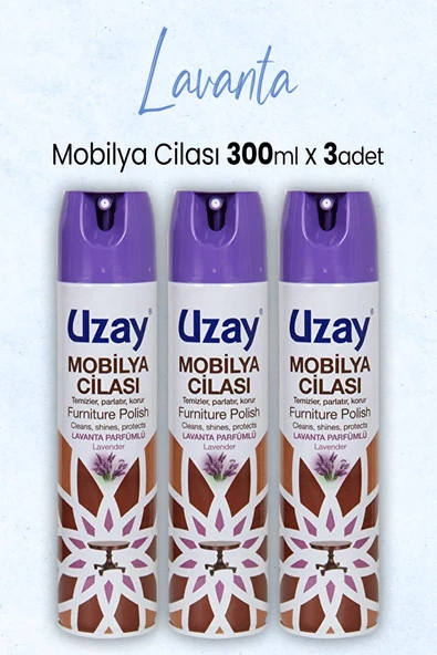 Uzay Mobilya Cilası Lavanta 300 ml x 3 Adet ürün görseli 1