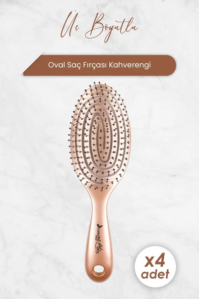 Nascita Üç Boyutlu Oval Saç Fırçası Kahverengi x 4 Adet ürün görseli 1