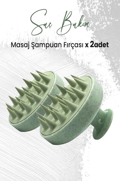 Düvenci Toptan Yumuşak Silikonlu Masaj Şampuan Fırçası Yeşil x 2 Adet ürün görseli 1