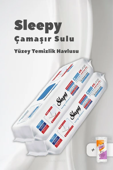 Sleepy 2 Paket 4XL Mopa Uyumlu Çamaşır Sulu Havlu ve Pamuk ürün görseli 1