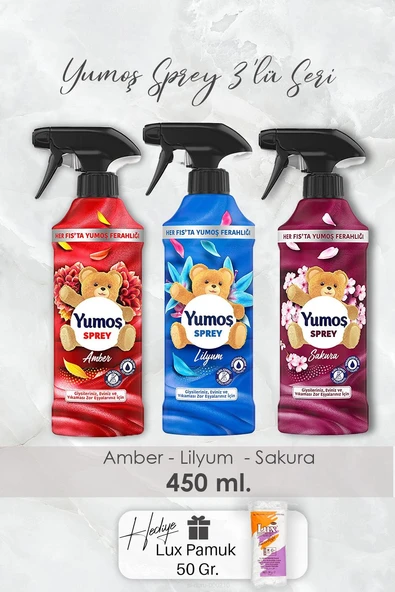 Yumoş Sprey Lilyum, Sakura ve Amber, Pamuk Hediyeli ürün görseli 1