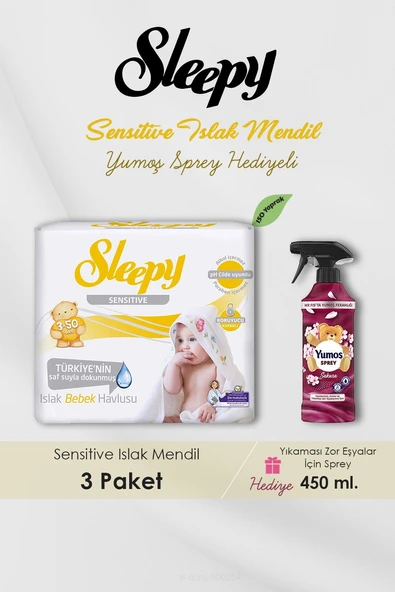 150 Adet Sensitive Islak Mendil, Sakura Oda Kokusu Hediyeli ürün görseli 1
