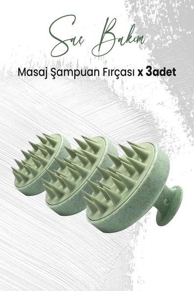 Düvenci Toptan Yumuşak Silikonlu Masaj Şampuan Fırçası Yeşil x 3 Adet ürün görseli 1
