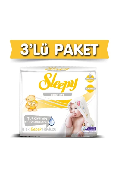 Sleepy 50'li Sensitive Islak Havlu x 9 Adet ürün görseli 1