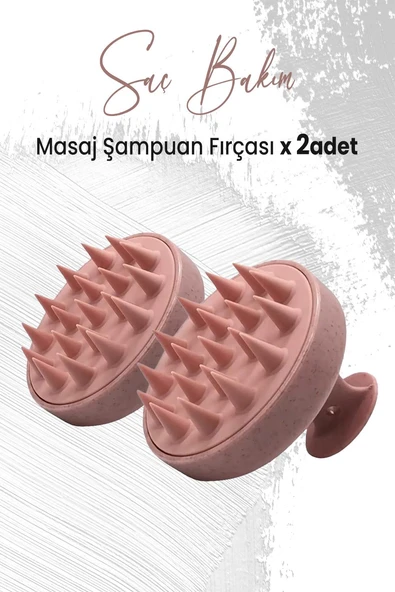 Düvenci Toptan Yumuşak Silikonlu Masaj Şampuan Fırçası Pembe x 2 Adet ürün görseli 1