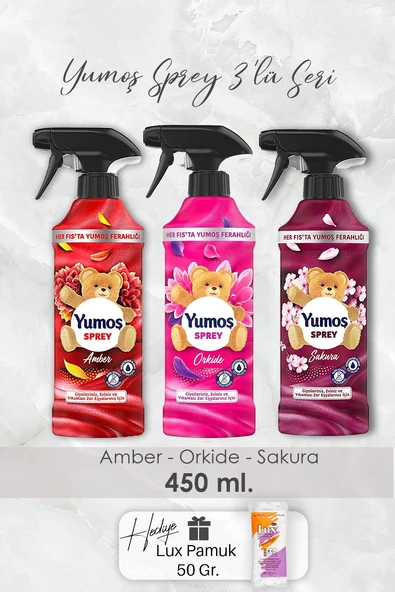 Yumoş Sprey Orkide, Sakura, ve Amber, Pamuk Hediyeli ürün görseli 1