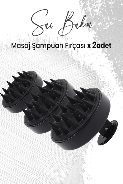 Düvenci Toptan Yumuşak Silikonlu Masaj Şampuan Fırçası Siyah x 3 Adet ürün görseli 1
