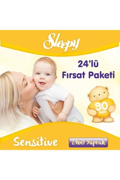 Sensitive 90 Yaprak 24'lü Paket Islak Mendil ürün görseli 1
