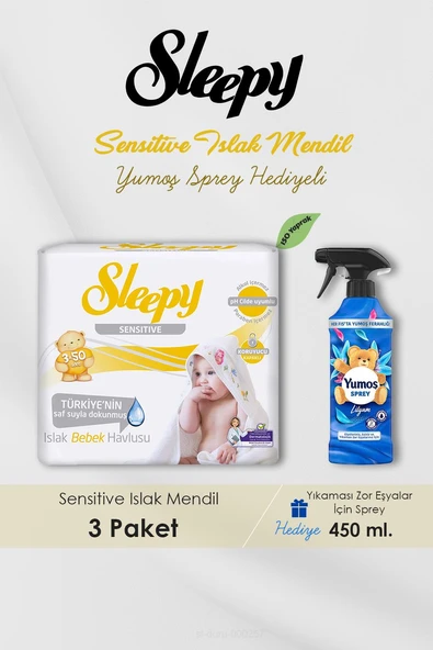 150 Adet Sensitive Islak Mendil, Lilyum Oda Kokusu Hediyeli ürün görseli 1