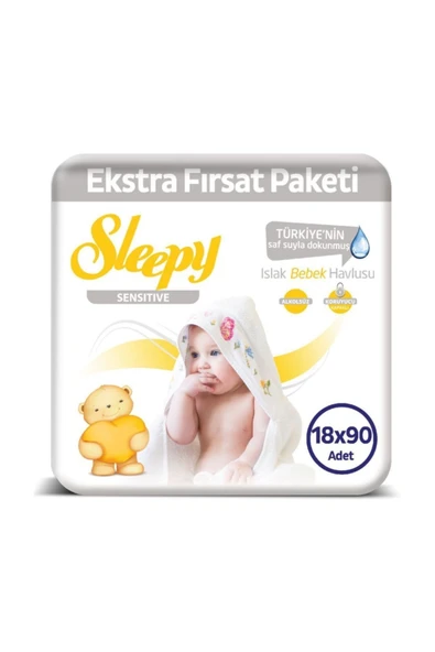 Sleepy Sensitive Islak Mendil 18 Adet x 90'lı ürün görseli 1