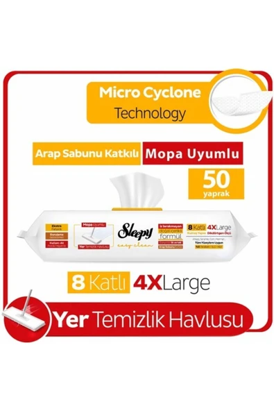 Easy Clean Arap Sabunu Katkılı Mopa Uyumlu Yer Temizlik Havlusu 50 Yaprak ürün görseli 1