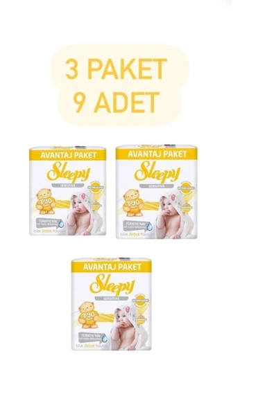 Sensitive 90 Yaprak 3'lü Paket 9 Adet Islak Mendil ürün görseli 1
