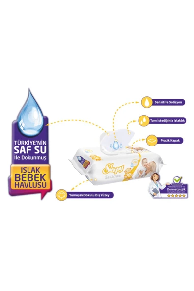 Sleepy Sensitive Islak Havlu 90'lı x 24 Adet - Resim 2