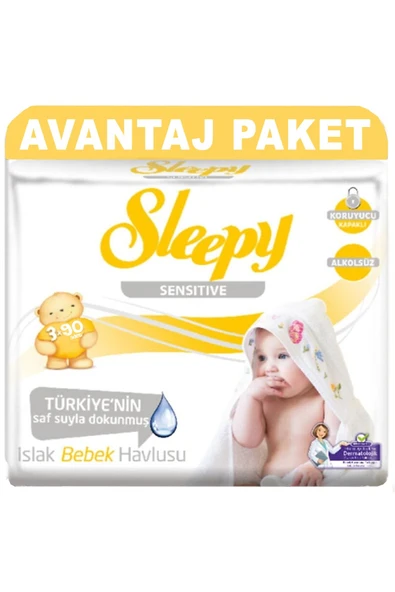 Sensitive Islak Havlu 90 Yaprak 3 Lü Avantaj Paket ürün görseli 1