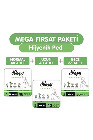 Natural Ultra Hassas Hijyenik Ped 124 Adet Ped Mega Fırsat Paketi ürün görseli 1