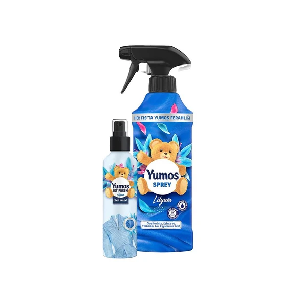 Yumoş Jet Fresh Ütü Etkisi Giysi Spreyi Lilyum 200 ml ve Sprey Yıkaması Lilyum 450 ml ürün görseli 1