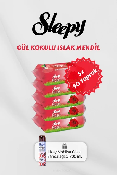 250 Adet Gül Kokulu Islak Havlu, Mobilya Cilası Hediyeli ürün görseli 1