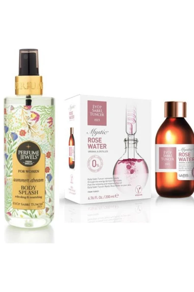 Eyüp Sabri Tuncer Mistik Gül Suyu Cam Şişe 200 ml ve Summer Drem Vücut Spreyi 250 ML ürün görseli 1