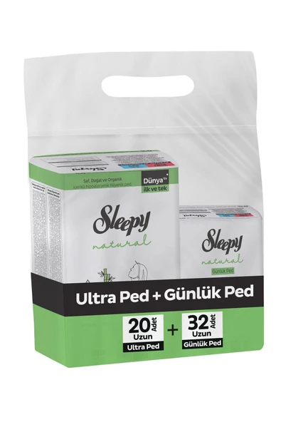Natural Hijyenik Ped Uzun 20'li Günlük Ped Uzun 32'li ürün görseli 1