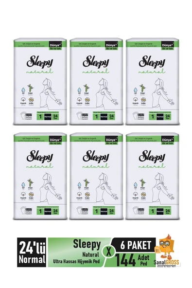 Natural Ultra Hassas Hijyenik Ped 24'lü Normal X 6 Paket ürün görseli 1