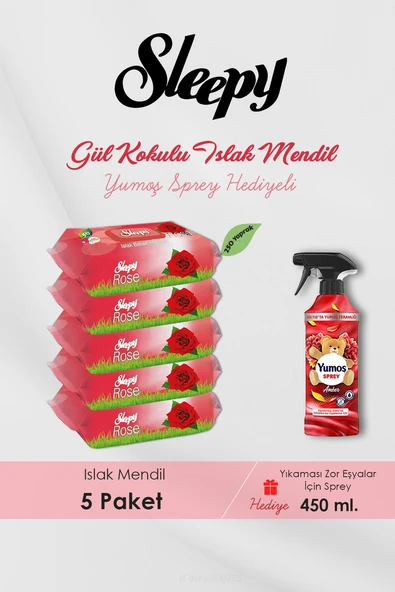 250 Adet Gül Kokulu Islak Havlu, Amber Oda Kokusu Hediyeli ürün görseli 1
