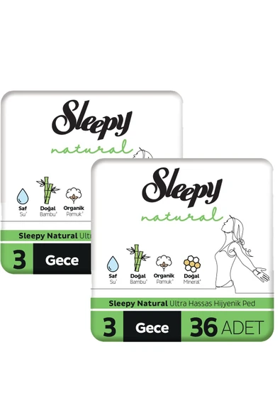 Natural Ultra Hassas Hijyenik Ped Gece 72 Adet Ped ürün görseli 1