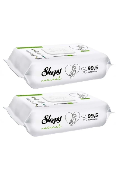Islak Havlu Mendil 90 Yaprak Natural Yenidoğan 2 Li Set 180 Yaprak Plastik Kapaklı ürün görseli 1