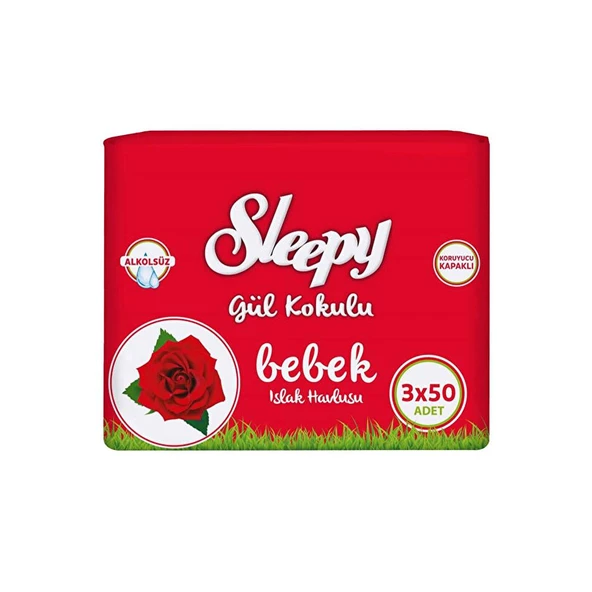 Sleepy Gül Kokulu Islak Bebek Havlusu 3x50 (150 Yaprak) ürün görseli 1
