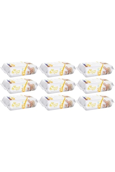 Islak Havlu Mendil 90 Yaprak Sensitive 9 Lu Set Plastik Kapaklı ürün görseli 1
