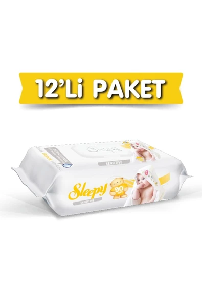 Sleepy Islak Havlu Sensitive 90' Lı Kapaklı X12 ürün görseli 1